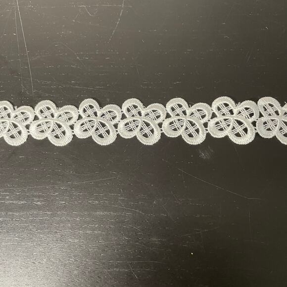 Austrian Lace Embroidery Trim Wedding Dress Fabric Floral Off White Cream 242" - Picture 4 of 5